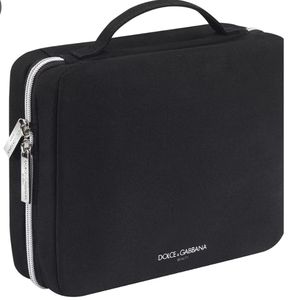 DOLCE & GABBANA BEAUTY BLACK TOILETRY POUCH.